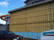 After, foam providing insulation, vapor barrier and air barrier.