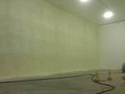 Spray foam applied to exterior wall.