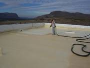 Field application of roof foam.